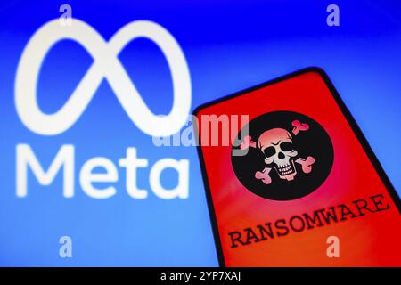 In this photo illustration, the representation of a ransomware is ...