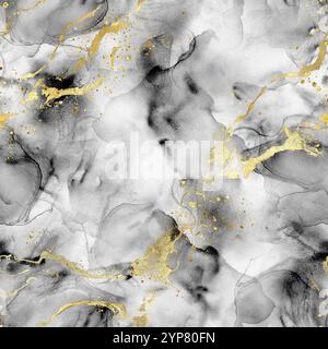 Chic hand-drawn seamless black and white damask floral motif pattern ...