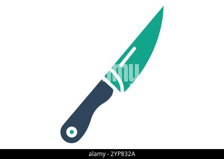 Knife icon. solid icon style. icon related to kitchen appliances. meal elements vector illustration Stock Vector