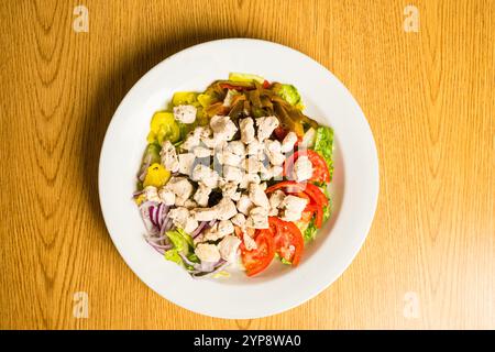 Salad with grilled chicken Stock Photo