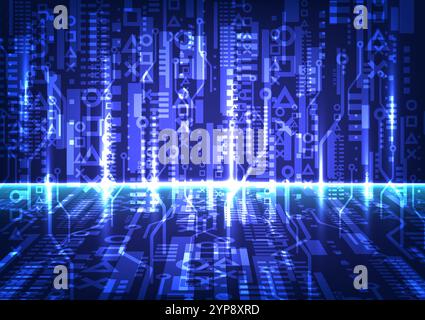 Abstract background with blue elements technology, stock vector Stock Vector