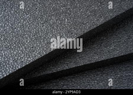 Top view of grey thermal insulation styrofoam sheets stacked on top of each other Stock Photo