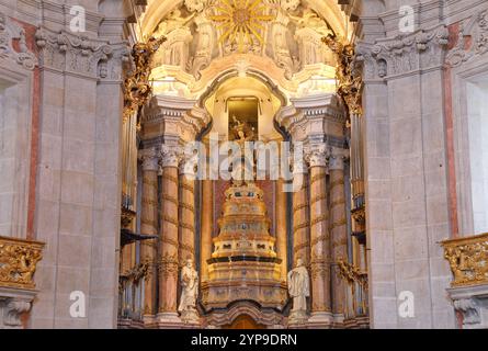 PORTO - APRIL 09: The interior of the Clerigos Church (Church of the Clergymen) in the city of Porto. April 09, 2017 in Portugal Stock Photo