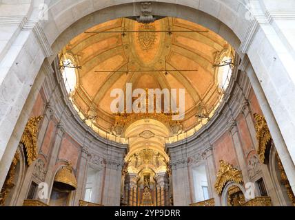 PORTO - APRIL 09: The interior of the dome of the Clerigos Church in Porto city. April 09, 2017 in Portugal Stock Photo