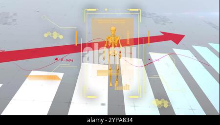 Image of science data processing over diagrams Stock Photo