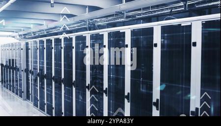 Image of data processing over computer servers Stock Photo
