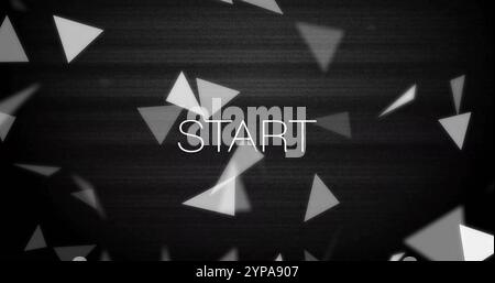 Image of start text over triangles and connections Stock Photo