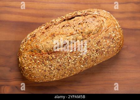 Seeded Sourdough Bread loaf with seeds and grains Stock Photo