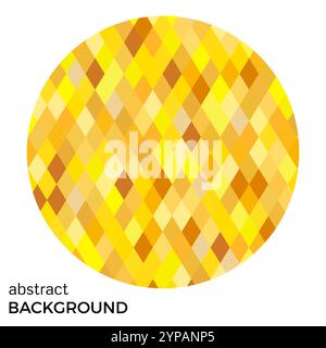 Yellow circle of rhombuses isolated on white background. Abstract vector background. Stock Vector