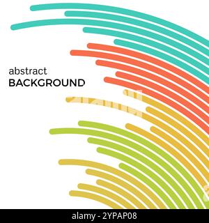Abstract background with bright rainbow colorful lines. Colored circles with place for your text  on a white background. Stock Vector