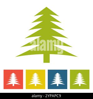 Spruce. New Year icon. Vector illustration Stock Vector