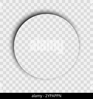 Dark transparent realistic shadow. Circle shadow isolated on transparent background. Vector illustration. Stock Vector
