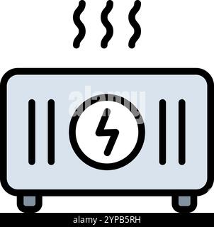 Electric convector heating icon. Home Heating Icon. Hvac system color sign. Simple concept for your logo web mobile app UI design. Vector outline illu Stock Vector