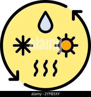 HVAC logo is heating, ventilation and air conditioning company or business. Hvac system color icon. Simple concept for your logo web mobile app UI des Stock Vector
