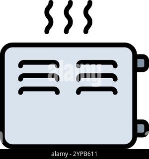 Radiator icon. Home Heating Icon. Hvac system color sign. Simple concept for your logo web mobile app UI design. Vector flat illustration. Stock Vector