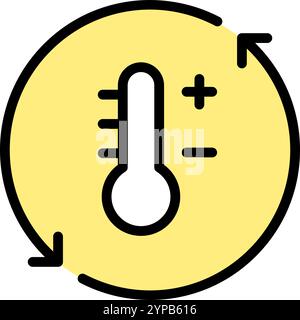 Home Heating Icon. Hvac system color sign. Simple concept for your logo web mobile app UI design. Vector outline illustration. Stock Vector