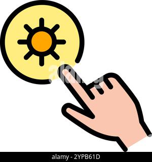 Home Heating Icon. Hvac system color sign. Simple concept for your logo web mobile app UI design. Vector outline illustration. Stock Vector