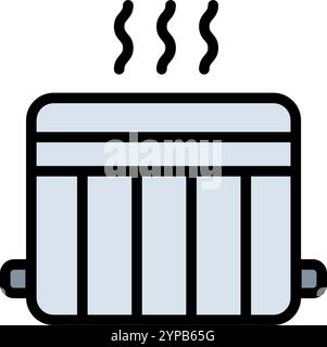 Radiator icon. Home Heating Icon. Hvac system color sign. Simple concept for your logo web mobile app UI design. Vector flat illustration. Stock Vector