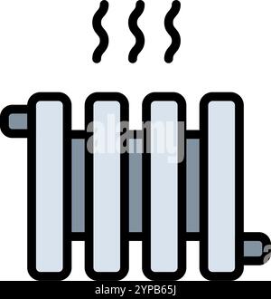 Radiator icon. Home Heating Icon. Hvac system color sign. Simple concept for your logo web mobile app UI design. Vector flat illustration. Stock Vector