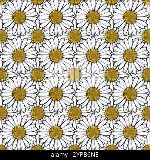 Chamomile Flowers Background Color Vector Illustration Stock Vector