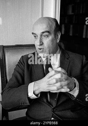 Argentine dentist and journalist Manuel Rey Millares during a press interview in Buenos Aires, Argentina, June 17, 1968. Stock Photo