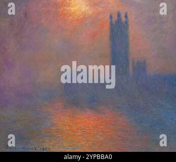 London, The Houses of Parliament, Shaft of Sunlight in the Fog, Claude Monet, 1904, Musee D'Orsay, Paris, France Stock Photo