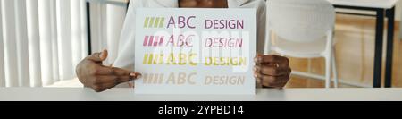 Showing Design Concepts on a Presentation Board Stock Photo