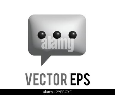 The isolated 3D cartoon style balloon icon, represent spoken word in comic Stock Vector