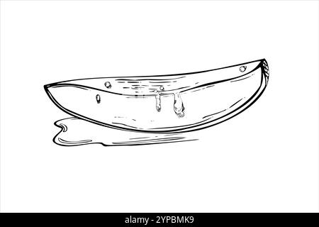 Monochrome melon slice with juice drops and water splashes hand drawn sketch painted by black inks. Summer tropical fruit ingredient for salad decor Stock Vector