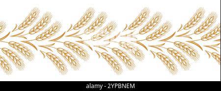 Wheat ears seamless pattern. Design element for decorating packaging of bread, pastries or flour Stock Vector