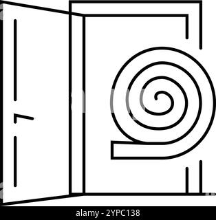 weather stripping energy conservation line icon vector. weather ...
