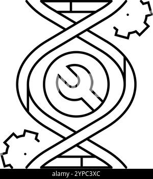 genetic engineering cryptogenetics line icon vector illustration Stock ...