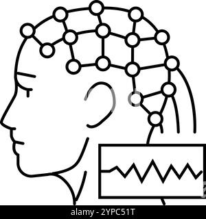 brain circuitry neuroscience neurology line icon vector illustration ...