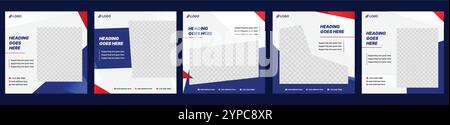 Modern Social Media Posts Design - Square Banner Designs - New Post Layout Designs Stock Vector