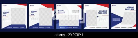 Modern Social Media Posts Design - Square Banner Designs - New Post Layout Designs Stock Vector