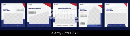 Modern Social Media Posts Design - Square Banner Designs - New Post Layout Designs Stock Vector