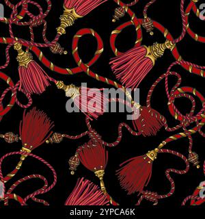 Seamless pattern with ropes. Vector. Stock Vector