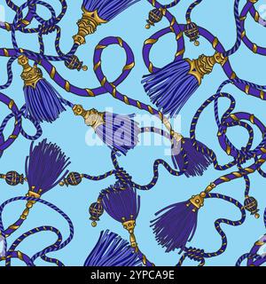 Seamless pattern with ropes. Vector. Stock Vector