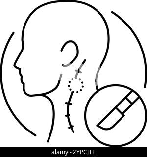 lymph node dissection surgery line icon vector illustration Stock ...