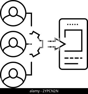 guerrilla testing ux ui design line icon vector illustration Stock Vector