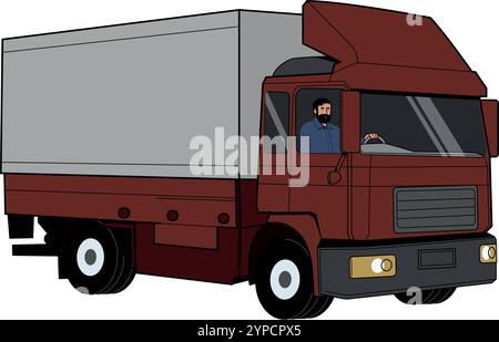 Truck ready for your design isolated on white background vector illustration. Stock Vector