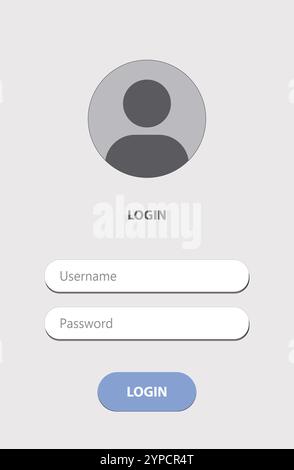 Log user interface, Mobile Login page, users typing passwords navigate, login access, username and password field, application sign in, login mobile i Stock Vector