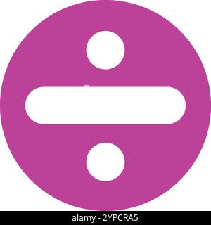 Pink Division sign, Division icon, mathematical icon, round button, mathematical symbol, Division symbol, Division sign Stock Vector