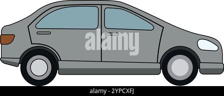 Suzuki Alto small with isolated vector illustration. Simple picture of land vehicle transportation. Familiy car front and side view. Modern technology Stock Vector