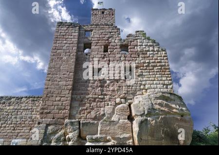 Hilpoltstein castle ruins, built around 1220 to 1230, Maria-Dorothea-Strasse 5, 7, Hiltpoltstein, Middle Franconia, Bavaria, Germany, Europe Stock Photo