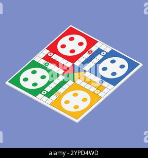 Ludo board game. Ludo game board design.Classic family board game. Vector ludo board family game. Stock Vector