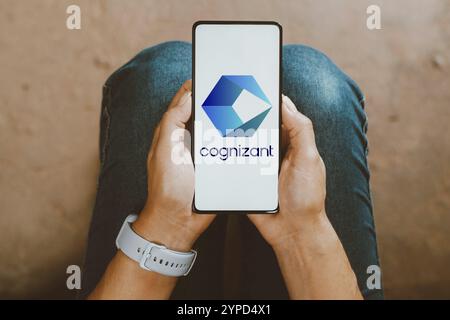 January 18, 2024, Brazil. In this photo illustration, the Cognizant Technology Solutions Corporation logo is displayed on a smartphone screen Stock Photo