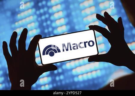 May 30, 2024, Brazil. In this photo illustration, the Banco Macro S.A. logo is displayed on a smartphone screen Stock Photo