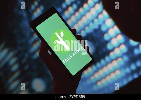 In this photo illustration, the Flock Safety logo is seen displayed on ...