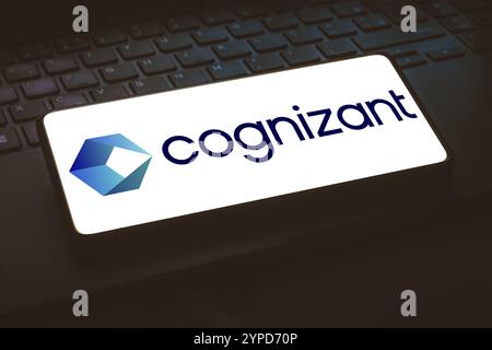 January 18, 2024, Brazil. In this photo illustration, the Cognizant Technology Solutions Corporation logo is displayed on a smartphone screen Stock Photo